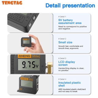 ANENG 168Max Digital Lithium Battery Capacity Tester Universal Test Checkered Load Analyzer Display Check AAA AA Button Cell