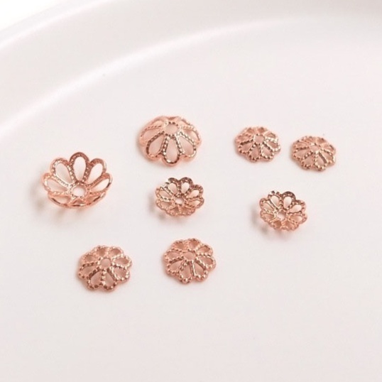 [CHR10] - Phụ kiện trang sức (DIY) - Gói 20 hạt Charm hoa 8 cánh bao ngăn cách hạt làm vòng cổ vòng tay