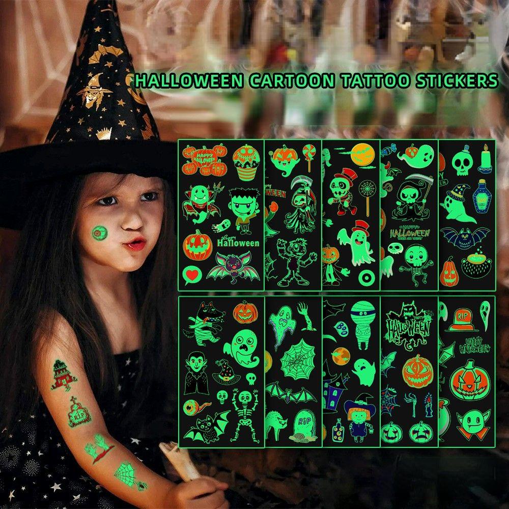 Hình Xăm Dán Tạm Thời Họa Tiết Hoạt Hình Dạ Quang Chống Nước