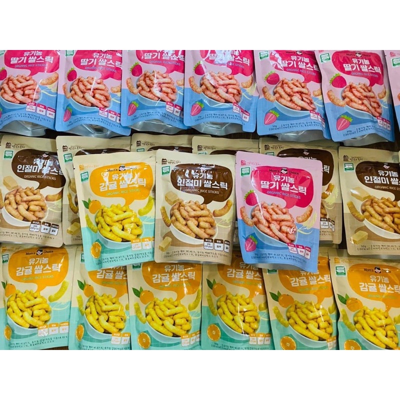 bánh ăn dặm gạo lứt hình que Mom choice Hàn Quốc date10/2023