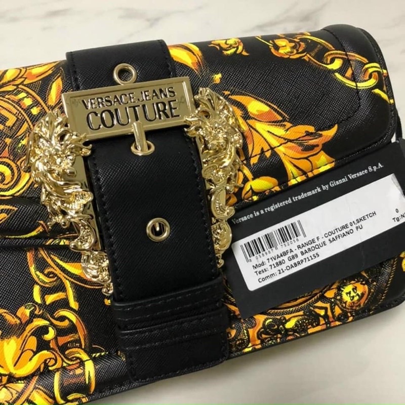 TNS - Túi đeo vai hottrend khoá hoàng gia VS couture - chất da cao cấp-tone đen hoạ tiết vàng barroco nổi bật sang trọng