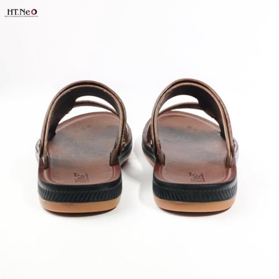 ❄ Dép da nam đen đế kếp dép tăng chiều cao 4cm Xăng đan Sandal nam da bò xịn quai ngang quai hậu cao cấp MC 🌳