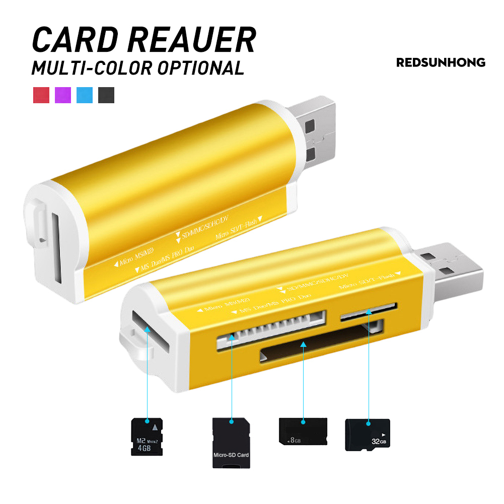 Đầu Đọc Thẻ Nhớ Mini Usb Tf / Micro-Sd / Ms / M2 4 Trong 1 | BigBuy360 - bigbuy360.vn