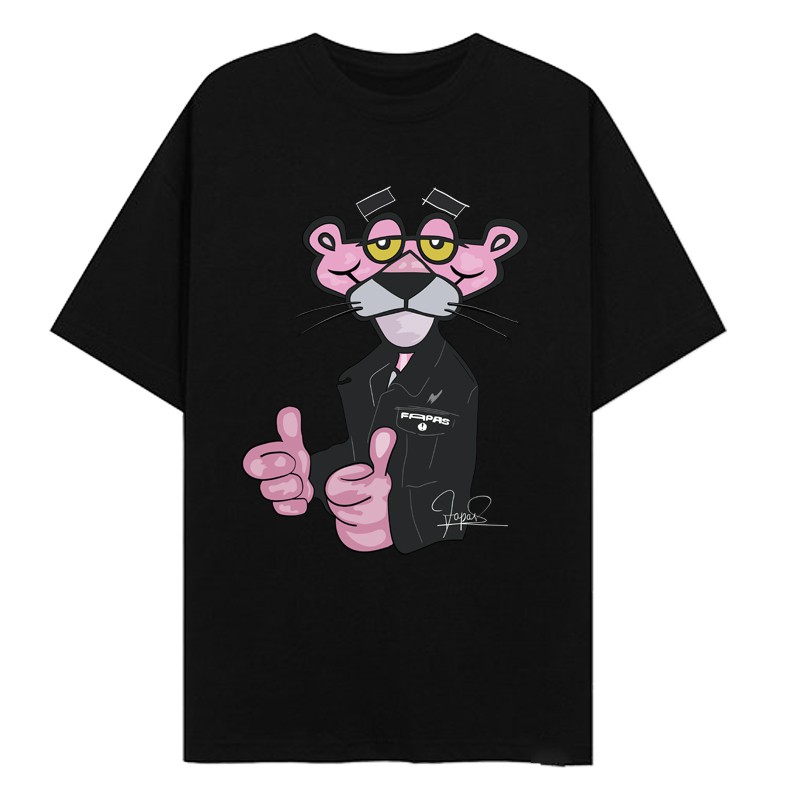 Áo thun form rộng tay lỡ Unisex hình chú Báo Hồng