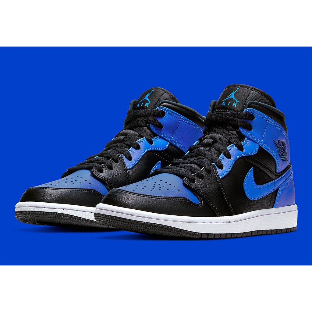 (NEW) Giày Sneaker Thể Thao Nike Air Jordan 1 Mid Hyper Royal 554724-077 Chính Hãng 100%