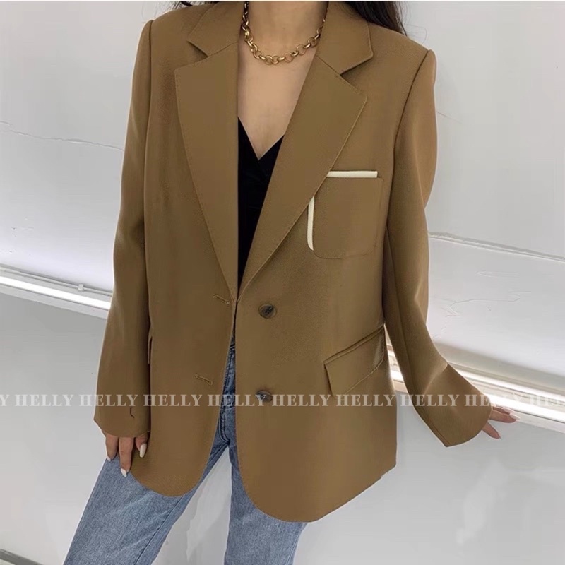 BLAZER NỮ FORM SUÔNG TÚI ĐẮP