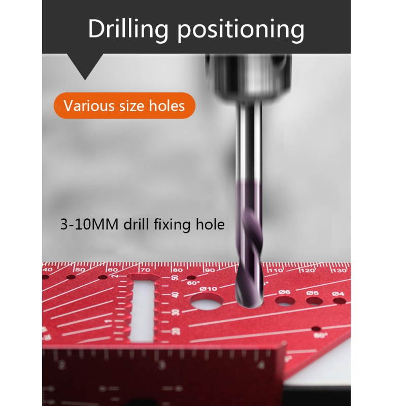 Thước Đo Lỗ Khoan Chế Biến Gỗ Bằng Hợp Kim Nhôm 3-10mm le 0°-160°