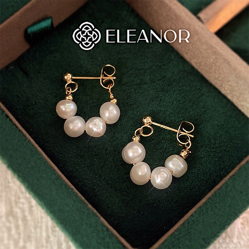Bông tai nữ ngọc trai nhân tạo Eleanor Accessories dáng thả phụ kiện trang sức 4386