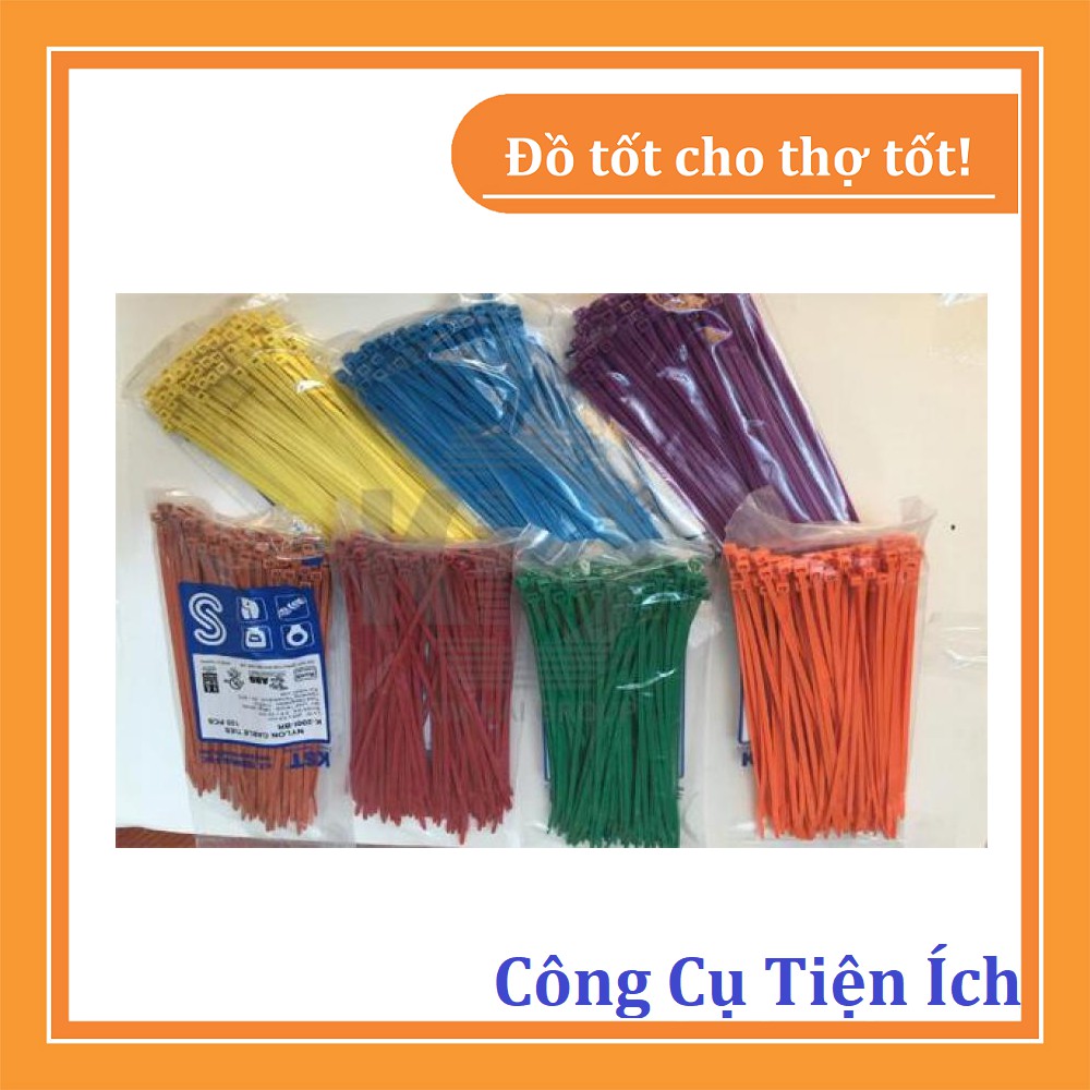 10cm - Combo 100 dây rút nhựa, dây thít nhiều màu - Công cụ tiện ích