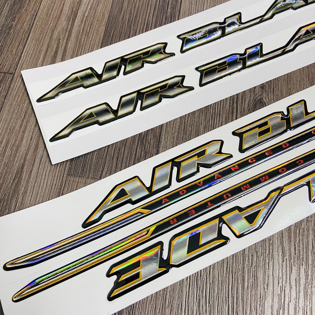 Bộ tem Air Blade chữ nổi dán trang trí dàn áo xe các đời 2007, 2008, 2009, 2010 ( Hàng linh kiện )