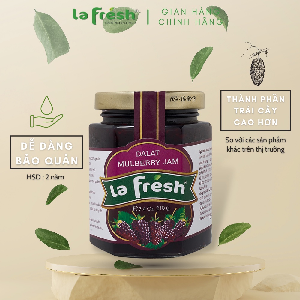 Mứt Dâu Tằm Lafresh Đà Lạt Hủ Thủy Tinh 210gr