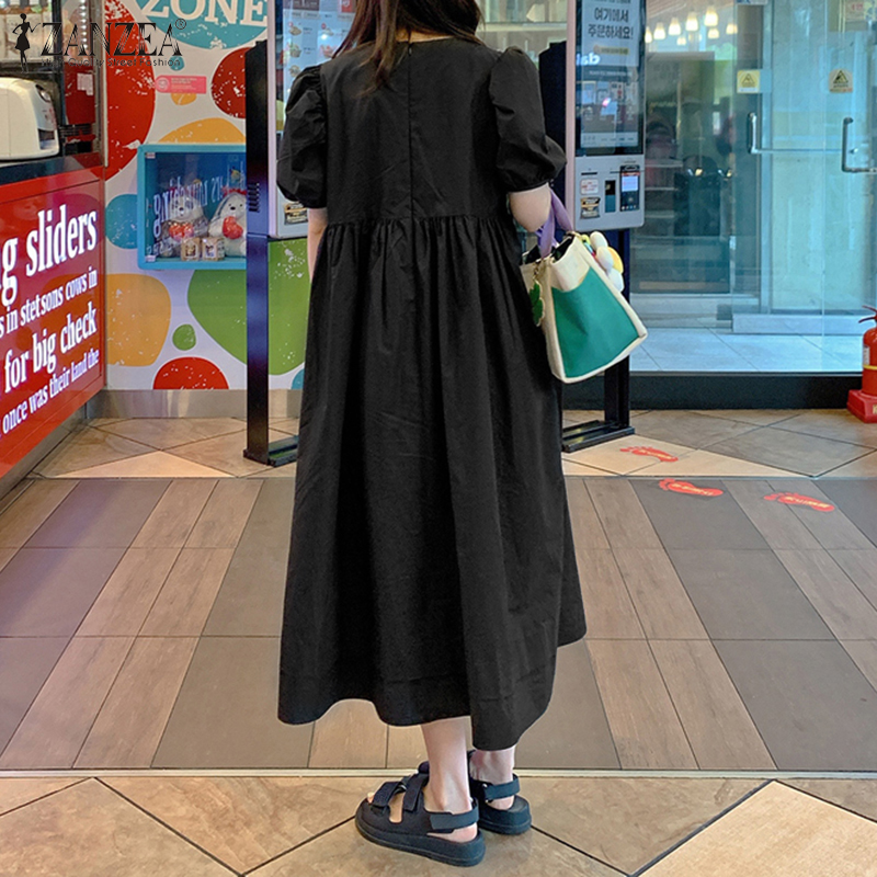 Đầm Maxi ZANZEA Tay Ngắn Cổ Tròn Thời Trang Dành Cho Nữ | BigBuy360 - bigbuy360.vn