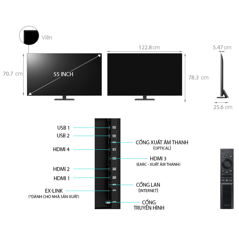 QLED Tivi 4K Samsung 55Q80A 55 inch Smart TV Mới 2021 | BigBuy360 - bigbuy360.vn