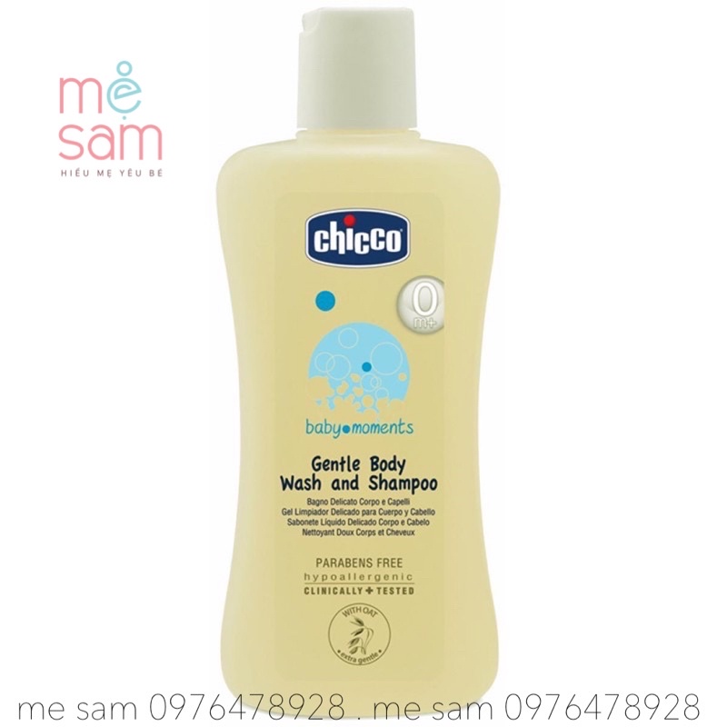 sữa tắm gội chicco 200ml và 500ml