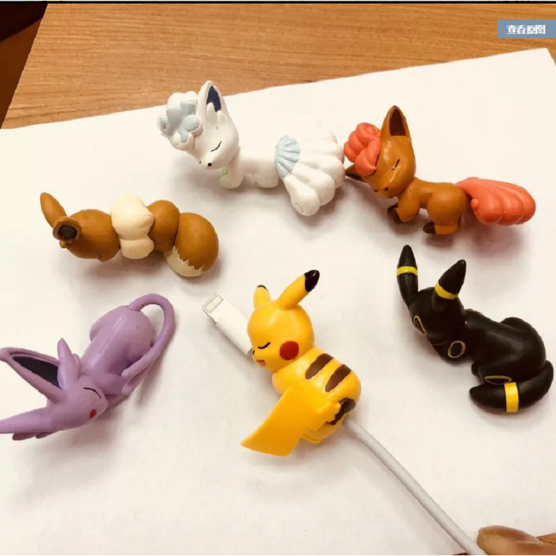 Phụ Kiện Bảo Vệ Đầu Dây Cáp Sạc Hình Pikachu Đang Ngủ Dễ Thương