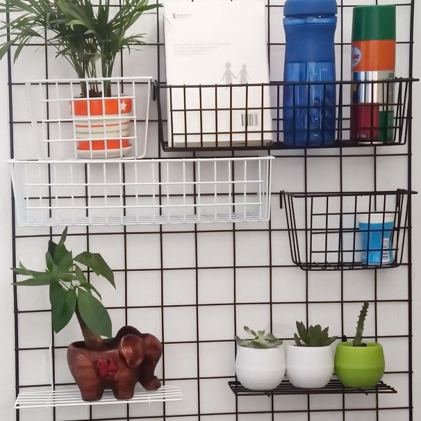 Giỏ Lưới Sắt Treo Đồ, Thanh Treo Đồ Trang Trí Lưới Decor Phụ Kiện Xinh Xắn GS01