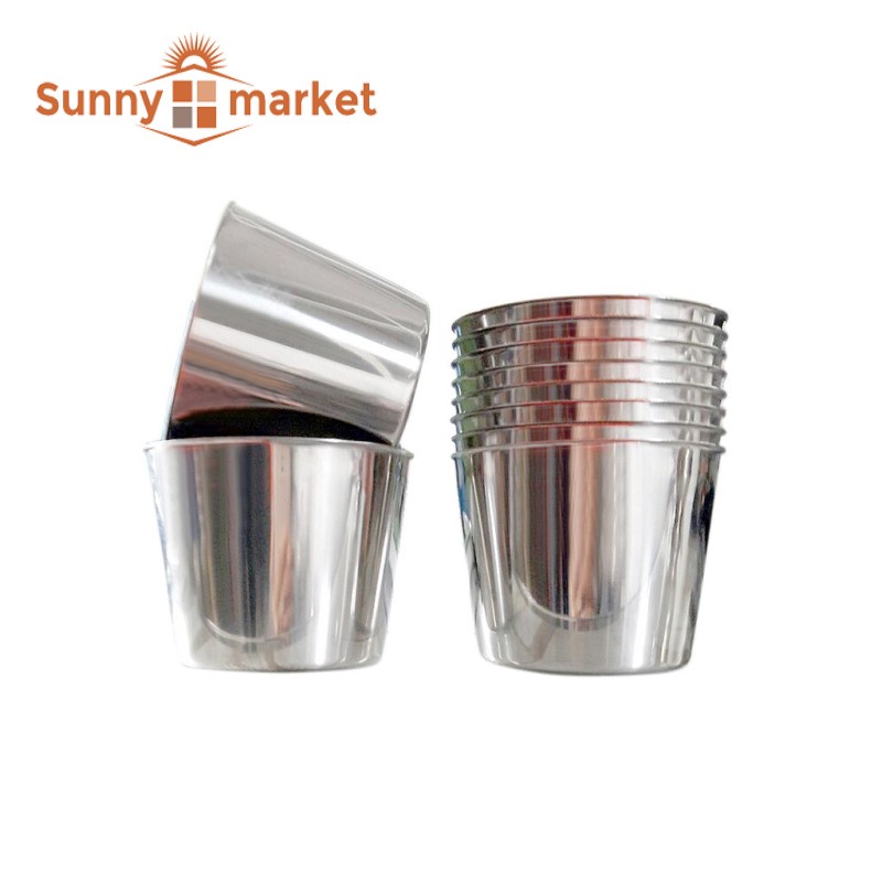 Bộ 10 ly inox 304 cao cấp size 9cm, khuôn làm bánh flan, rau câu, cupcake, làm đá