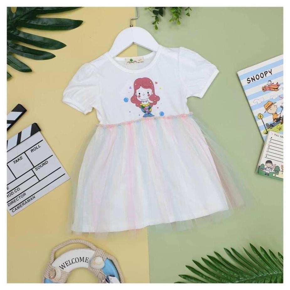 Váy litibaby cho bé gái cầu vồng chân ren 1/5