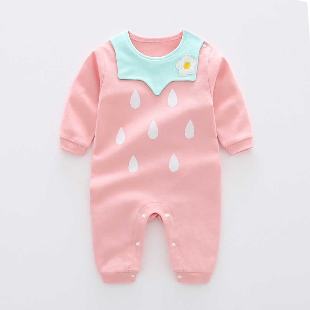 Áo Liền Quần Cotton Tay Dài In Hoạt Hình Dành Cho Bé Trai Gái 1039