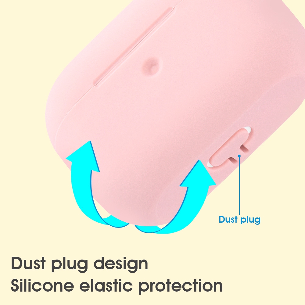 Hộp Bảo Vệ Bằng Silicon Chống Sốc Kèm Móc Đeo Cho Apple Airpods Pro