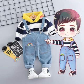 Set yếm jean cho bé trai