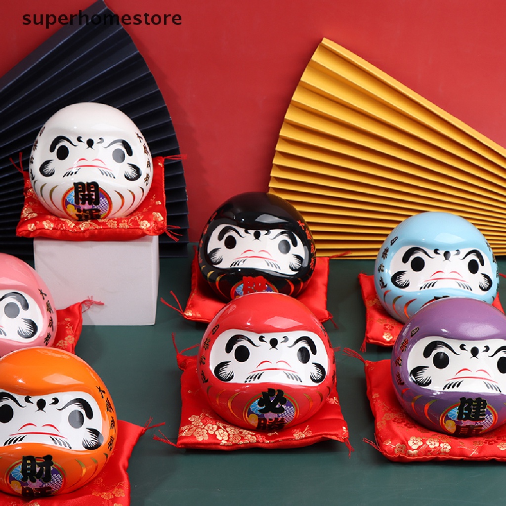 [superhomestore]  Japanese Ceramic Daruma Doll Lucky Charm Fortune Ornament Craft Piggy bank New Stock