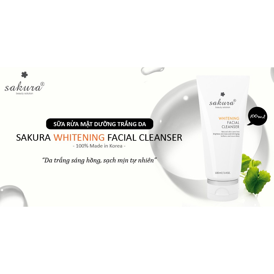 [TOP BÁN CHẠY] Sữa rửa mặt trắng da Sakura Whitening Facial Cleanser