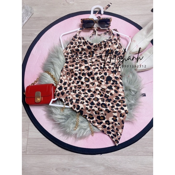 SET ÁO KÈM CHÂN VÁY BEO LỆCH TÀ CỰC XINH CHO BÉ