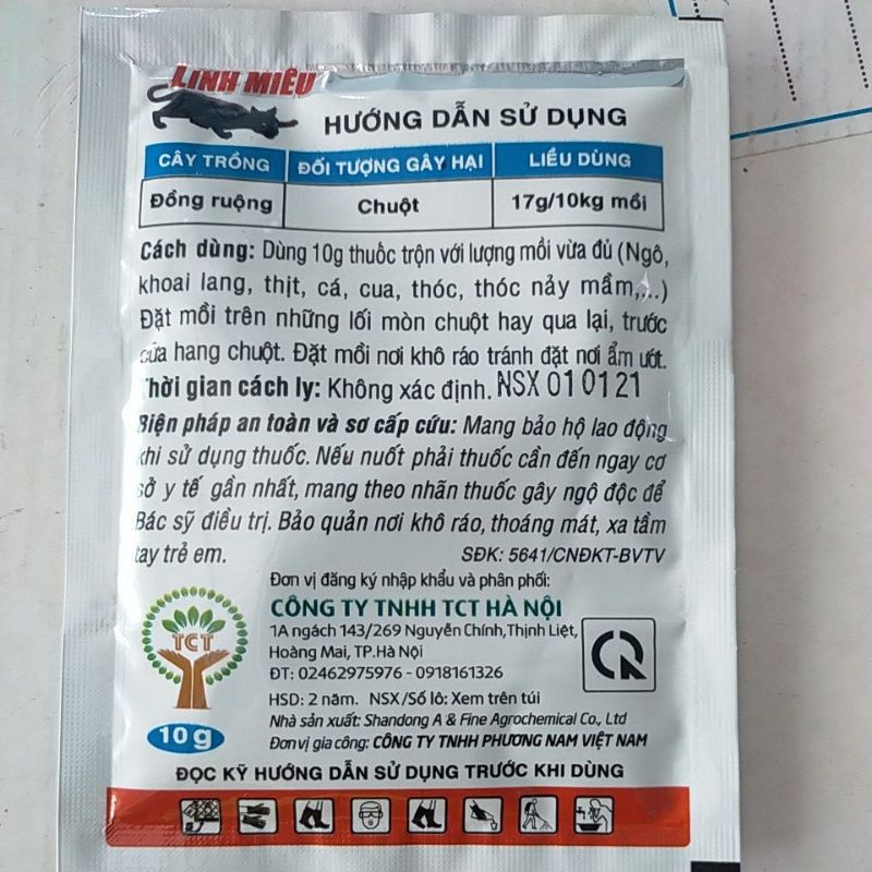 Thuốc diệt chuột MÈO ĐEN gói 10gam