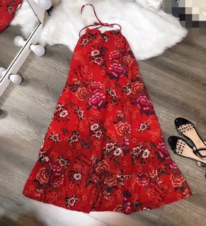 ĐẦM MAXI VOAN HOA CỔ YẾM