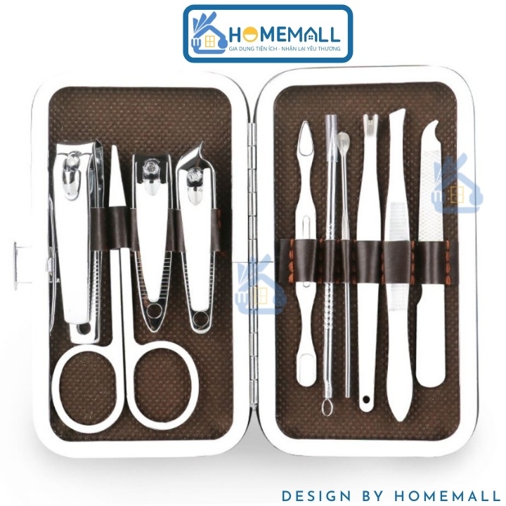 Bộ Bấm Móng Tay 10 Món Thép Không Gỉ - Bộ Cắt Móng Tay Làm Nail Cao Cấp
