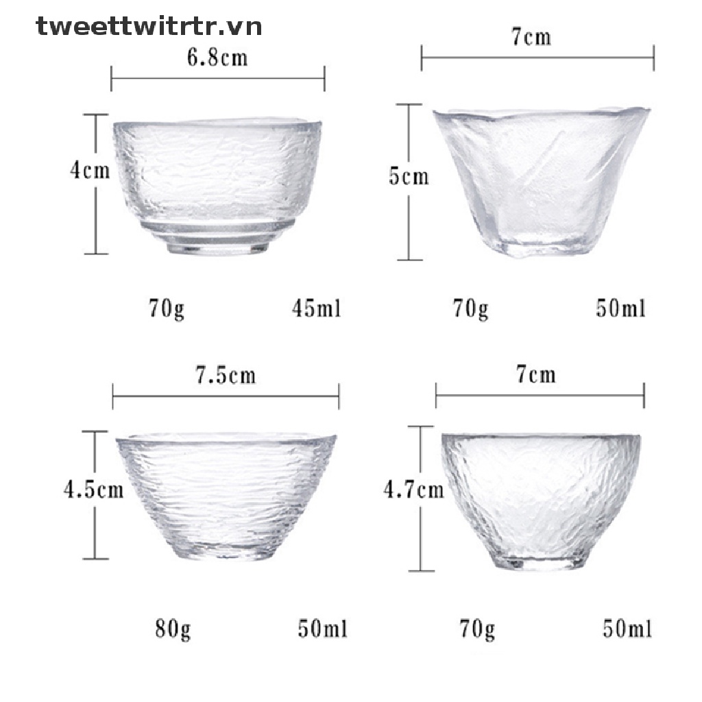 Ly Thủy Tinh Nhỏ Uống Trà Phong Cách Nhật Bản