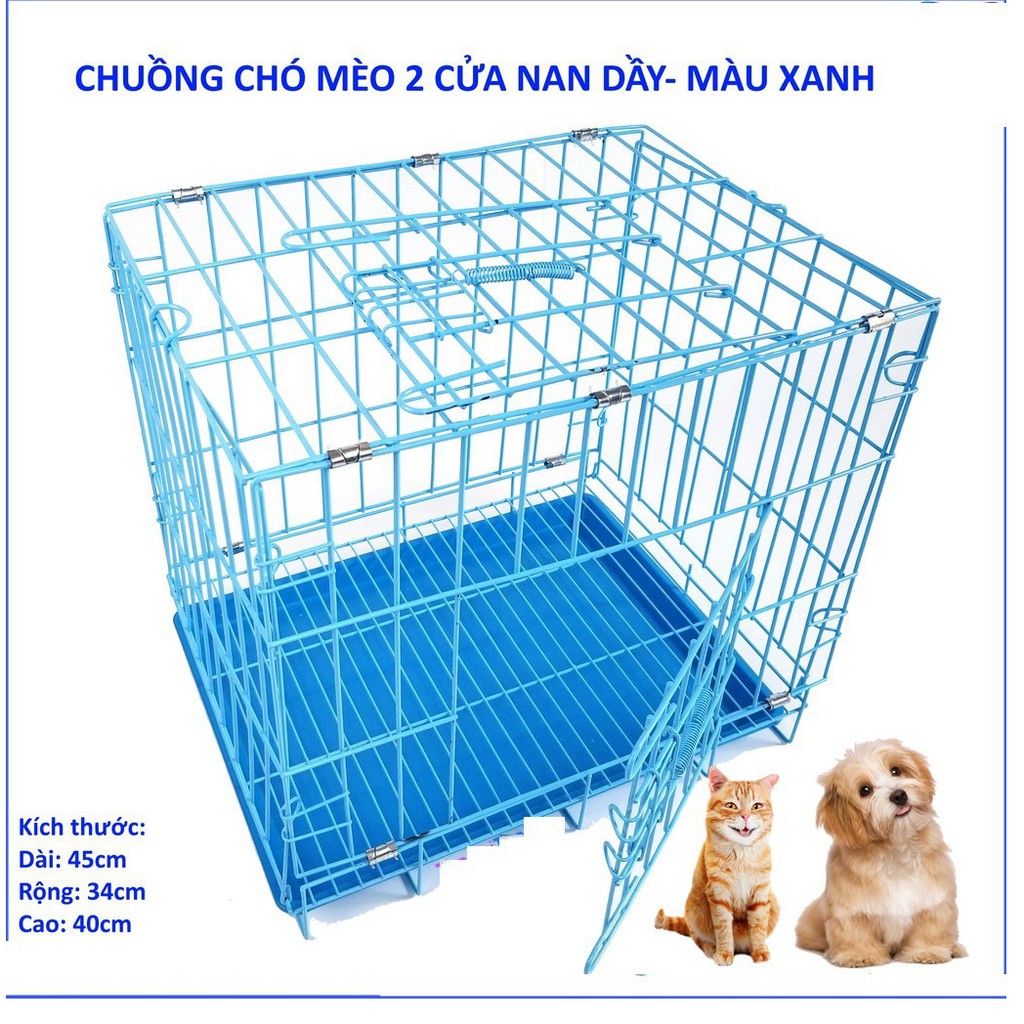 Chuồng nuôi chó mèo Hanpet SD45  Lồng nuôi chó mèo Lồng chó gấp gọn sơn tĩnh điện Màu ngẫu nhiên