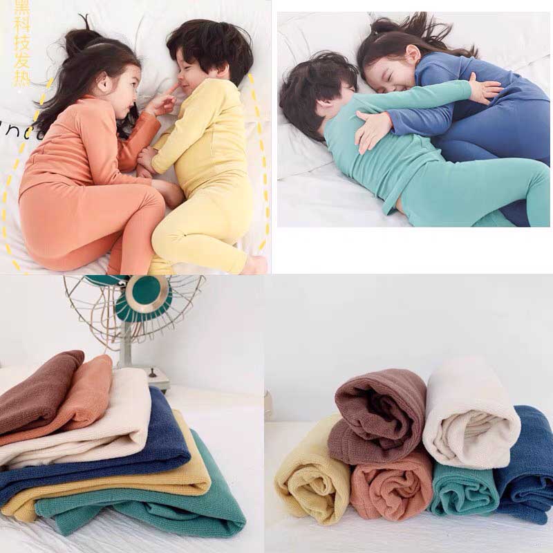 Đồ bộ dài tay trơn TANOSA chất thun lạnh bé trai, bé gái, Bộ dài tay thu đông cho bé 8-22kg