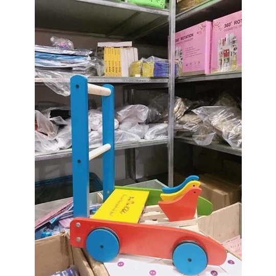 Xe Tập Đi Bằng Gỗ 3 Con Gà Cao Cấp Cho Bé Yêu