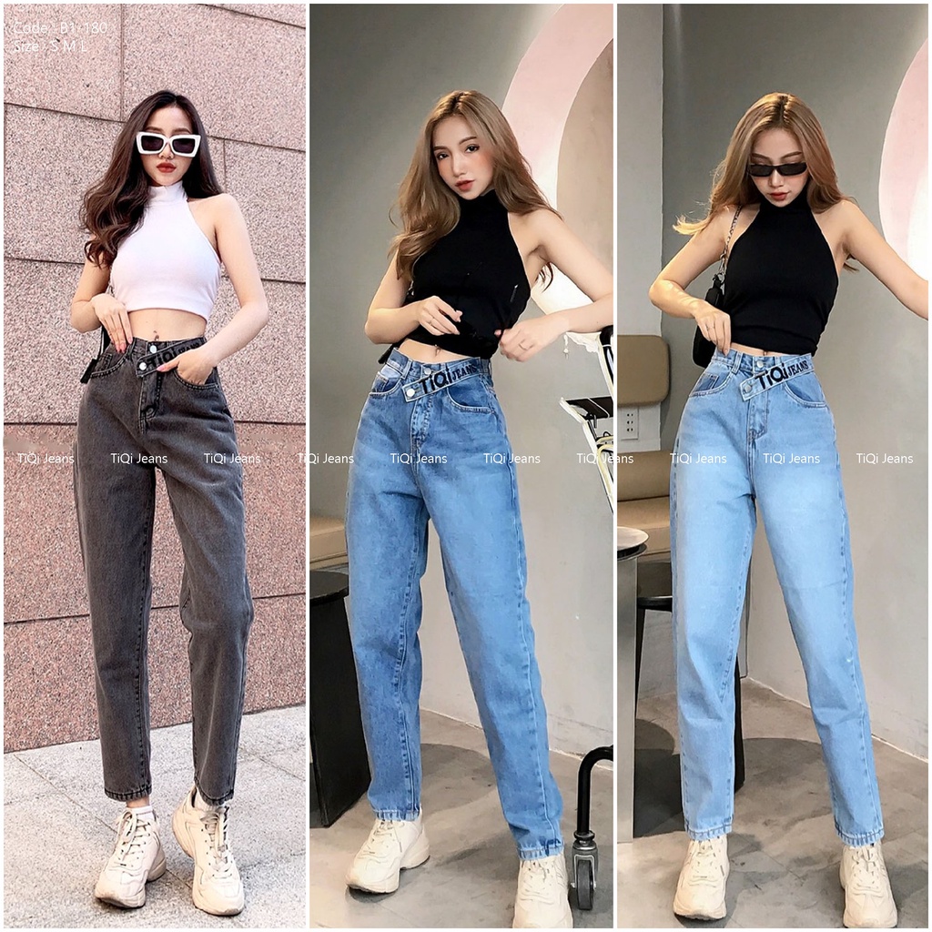 Quần jean baggy nữ lưng cao TiQi Jeans B1-180