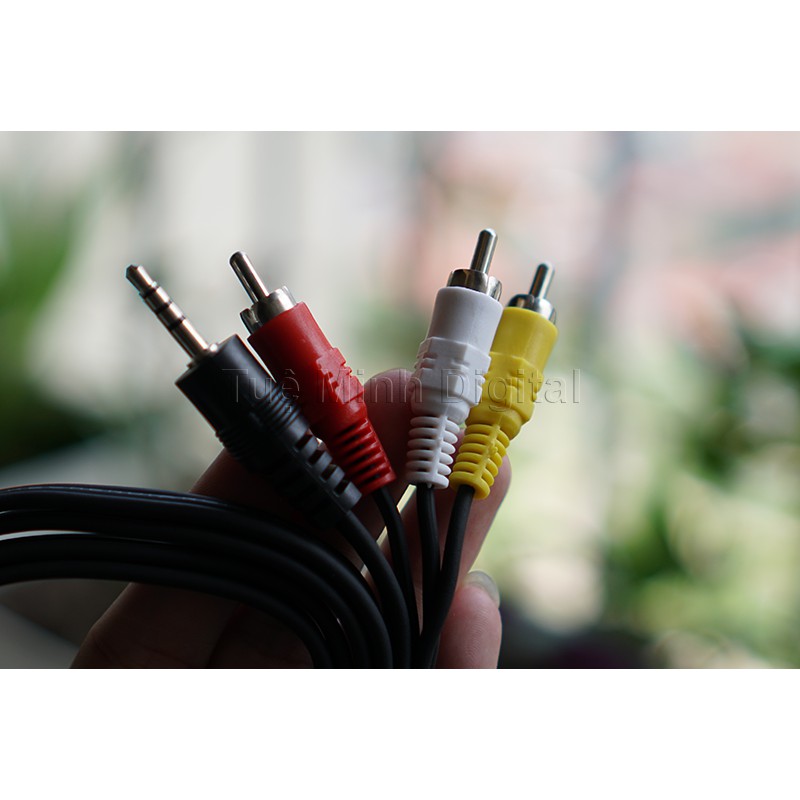Cable AV 1 to 3 - Cáp 1 đầu jack 3.5 ra 3 đầu hoa sen