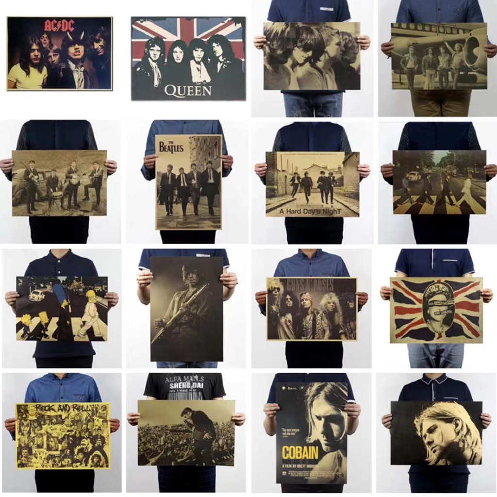 Poster Nhóm Nhạc Rock The Beatles Phong Cách Cổ Điển