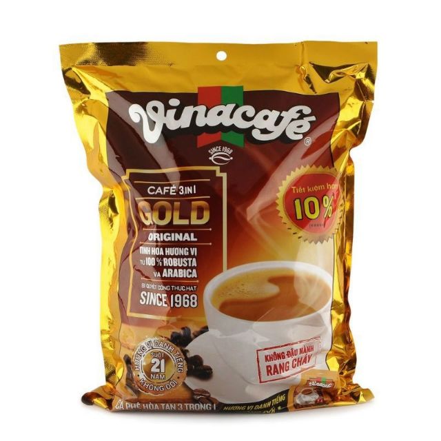 Vinacafe cafe 3 in 1 gold bịch 40gói × 20g - tặng kèm 4 bóp nhỏ xinh như hình