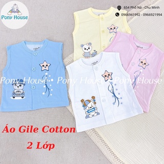 Áo Gile Cotton 2 Lớp Mềm, Mịn Cho Bé Trai, Bé Gái Sơ Sinh