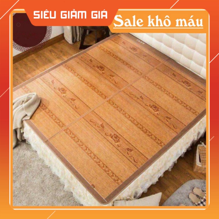 Chiếu Trúc Tăm Vân Gỗ Mùa Hè Mát Lạnh (m6x2m - m8x2m)