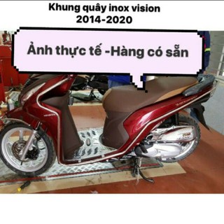 Khung quây inox bảo vệ xe vision2014-2015-2016-2017-2018-2019-2020-2021-2022