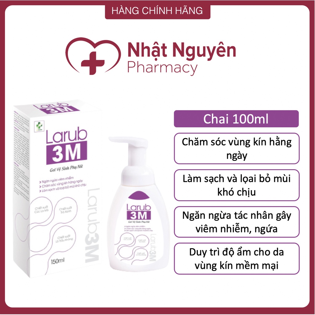 LARUB 3M - Gel vệ sinh phụ nữ giảm ngứa vùng kín an toàn