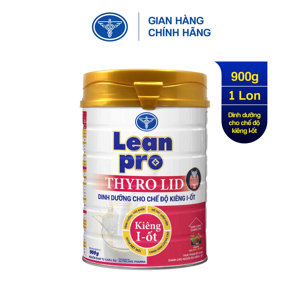 01 lon sữa Leanpro Thyro LID 900g – Dinh dưỡng tối ưu cho người kiêng I-ốt, cường giáp, bệnh tuyến giáp basedow