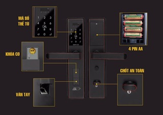 KHOÁ CỬA VÂN TAY 5ASYSTEMS TS6000