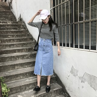[Hàng order] Chân váy bò rách gấu