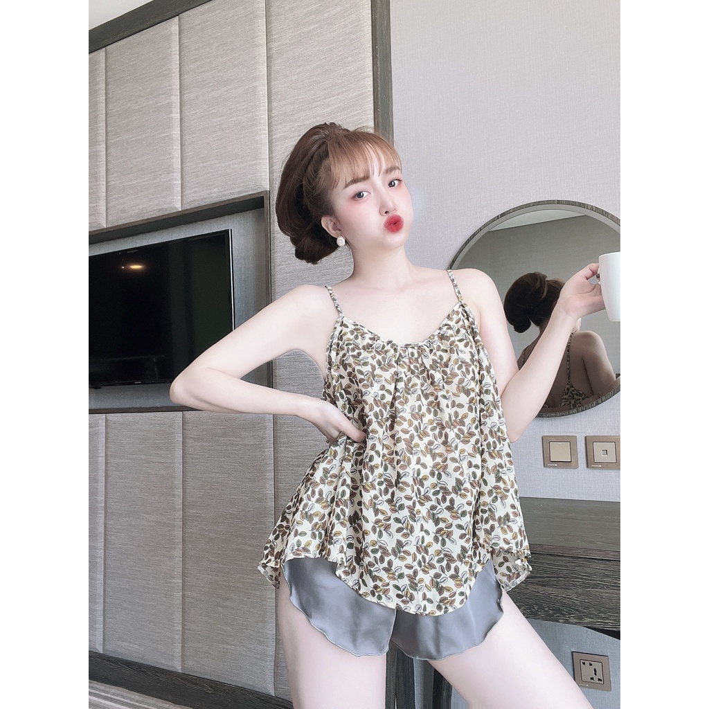Đồ Ngủ Sexy, Đồ Ngủ Yếm Chiffon Cao Cấp FreeSze 40-60Kg