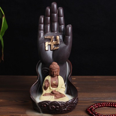 Thác khói trầm hương phật quan âm thích ca tọa thiền non bộ thác trầm hương tặng 3 nụ trầm hương cao cấp