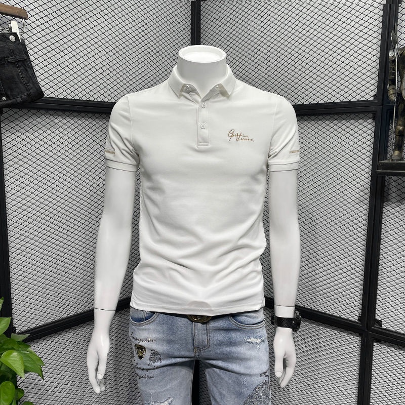 Áo Thun Polo Tay Ngắn Dáng Ôm Thêu Họa Tiết Thời Trang Hàn Quốc Cao Cấp Cho Nam