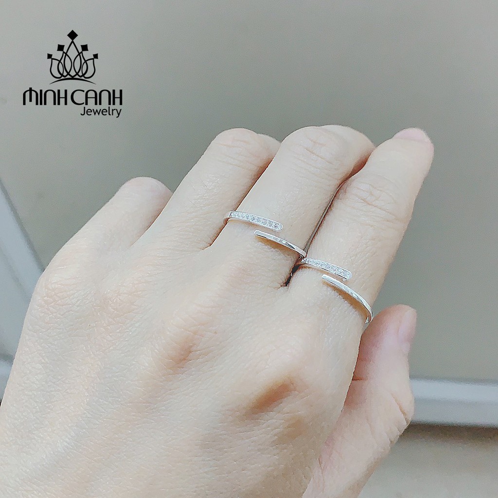 Nhẫn Bạc Nữ Dáng Hở Đính Đá - Minh Canh Jewelry